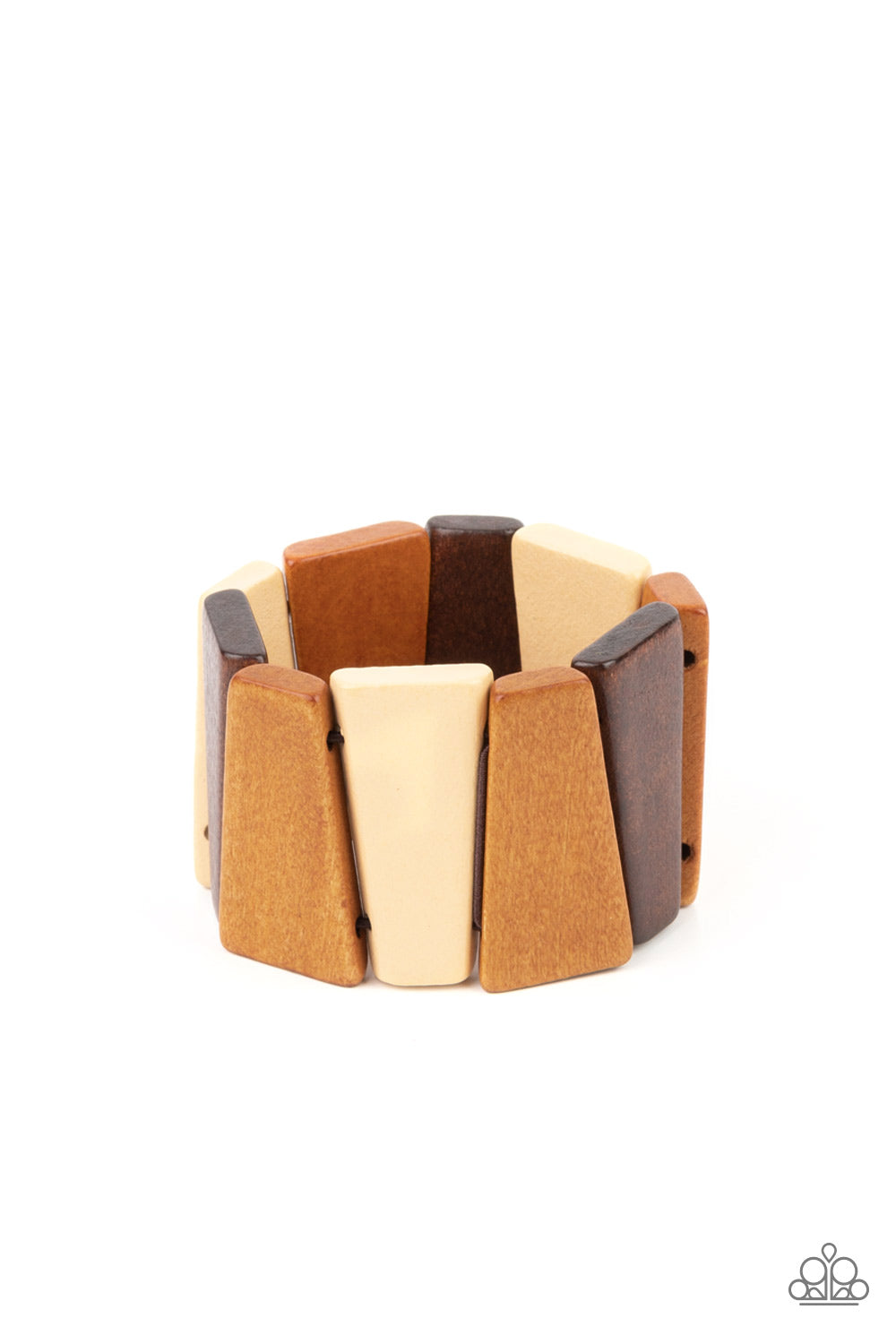 Paparazzi Accessories-Barbados Backdrop Brown Chunky Wooden Bracelet