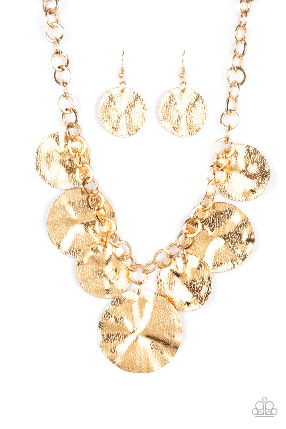 Paparazzi Accessories-Barely Scratched The Surface Gold Necklace Set