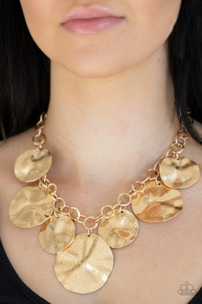 Paparazzi Accessories-Barely Scratched The Surface Gold Necklace Set