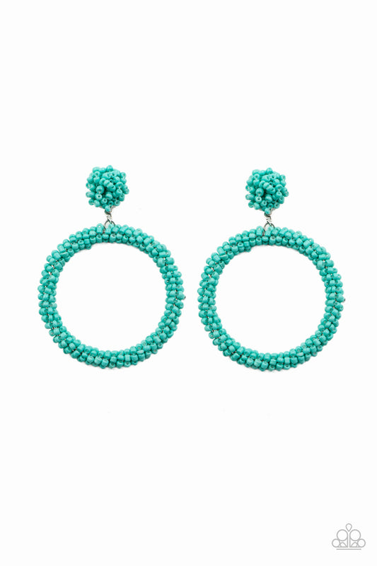 Paparazzi Accessories-Be All You Can BEAD-Blue Seed Earrings