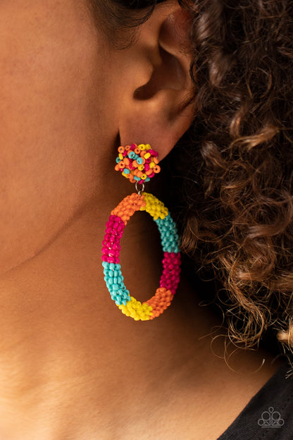 Paparazzi Accessories-Be All You Can BEAD Multi Seed Earrings