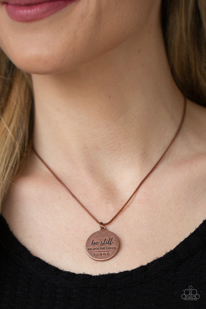 Paparazzi Accessories-Be Still Inspirational Copper Necklace Set