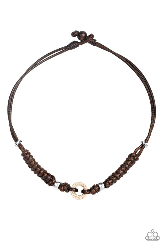 Paparazzi Accessories-Beach Cruise Brown Men's Neck Cord