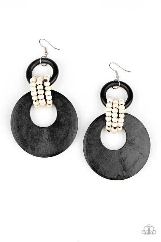 Paparazzi Accessories-Beach Day Drama black Earrings