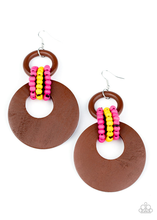 Paparazzi Accessories-Beach Day Drama Multi Bead Earrings