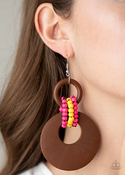 Paparazzi Accessories-Beach Day Drama Multi Bead Earrings