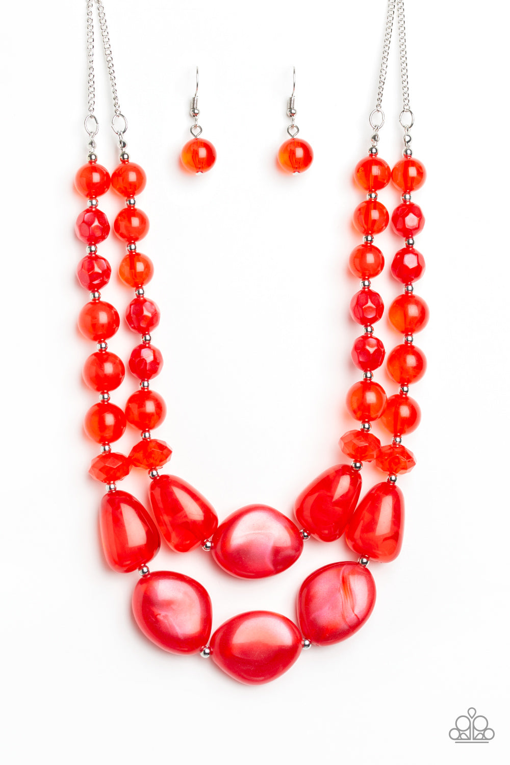 Paparazzi Accessories-Beach Glam Red Necklace Set