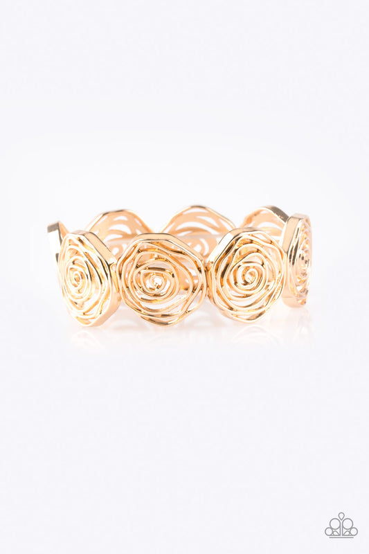 Paparazzi Accessories-Beat Around the ROSEBUSH Gold Bracelet