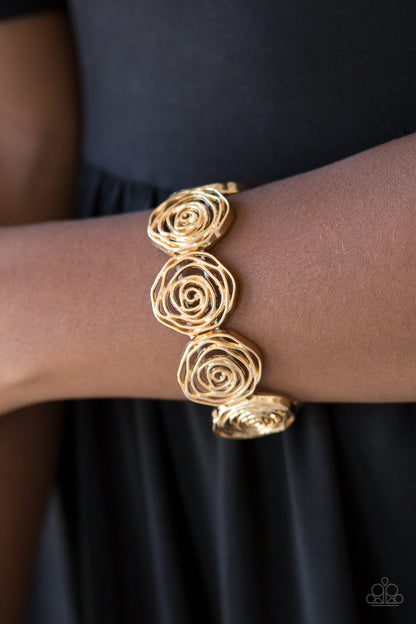 Paparazzi Accessories-Beat Around the ROSEBUSH Gold Bracelet
