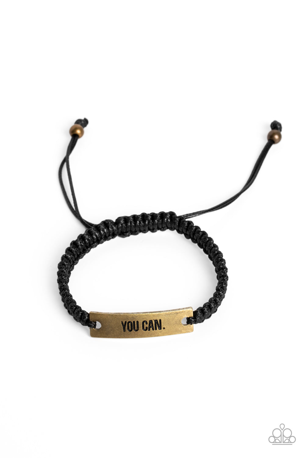 Paparazzi Accessories-Beyond Belief Brass "YOU CAN" Men's Bracelet