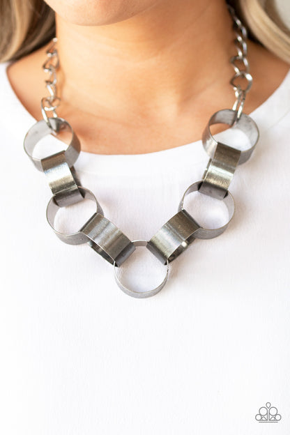 Paparazzi Accessories-Big Hit Silver Linked Necklace Set