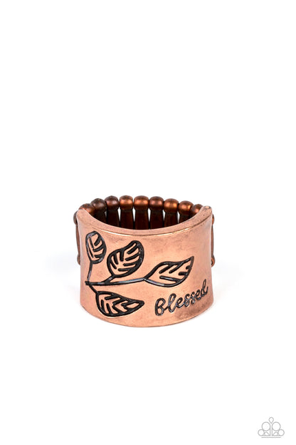 Paparazzi Accessories-Blessed With Bling Copper Inspirational Ring
