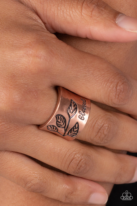 Paparazzi Accessories-Blessed With Bling Copper Inspirational Ring