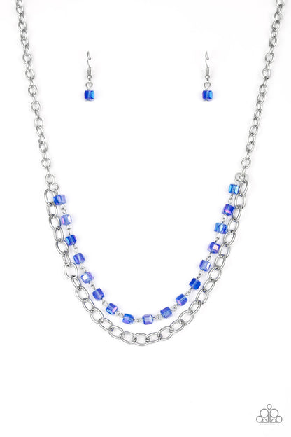Paparazzi Accessories-Block Party Princess Blue Necklace Set