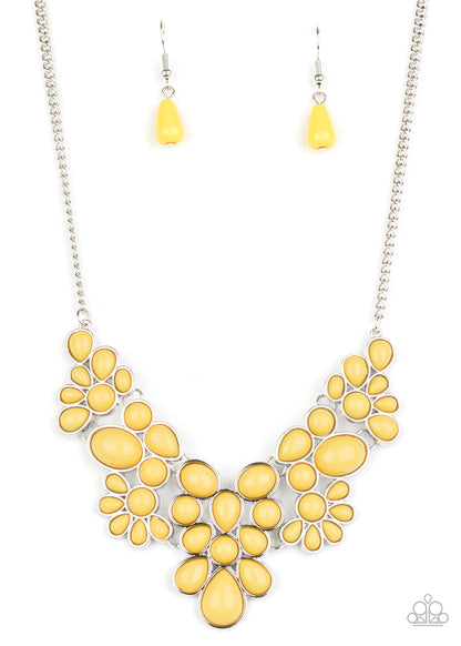 Paparazzi Accessories-Bohemian Banquet Yellow Necklace Set