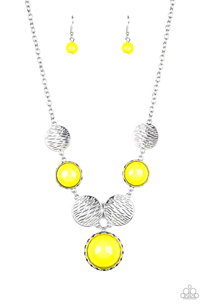 Paparazzi Accessories-Bohemian Bombshell Yellow Necklace Set