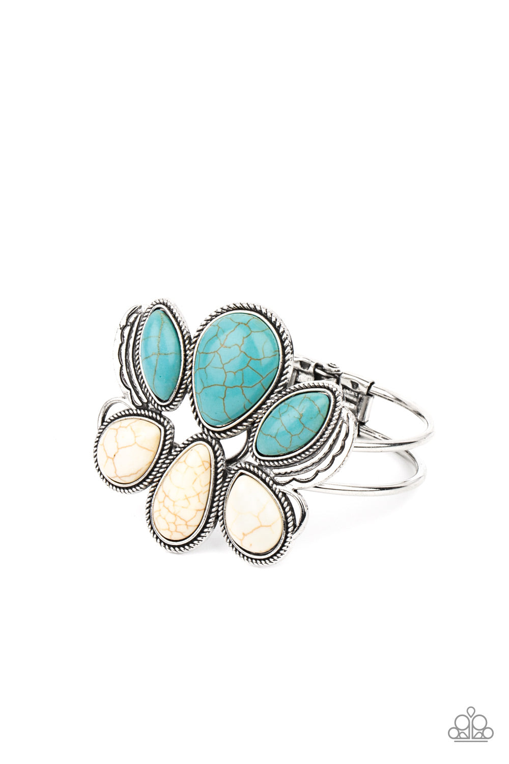 Paparazzi Accessories-Botanical Badlands Teardrop Oval Turquoise Bracelet