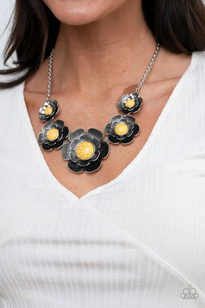 Paparazzi Accessories-Bountiful Badlands Yellow Necklace Set