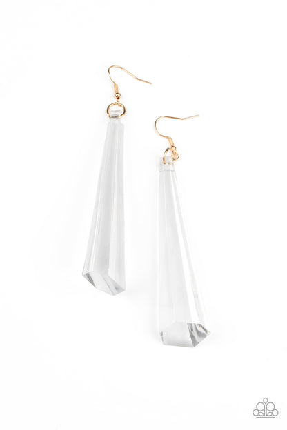 Paparazzi Accessories-Break The Ice  Gold Earrings