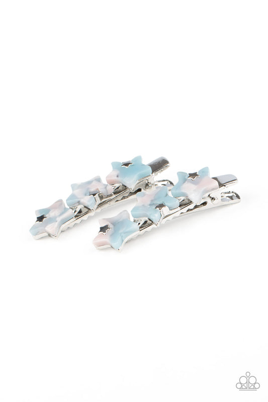 Paparazzi Accessories-Brightest Star In The Sky Blue Hair Clip