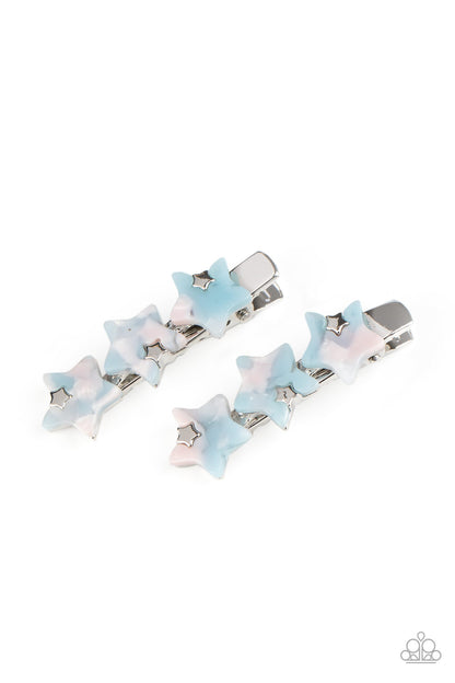 Paparazzi Accessories-Brightest Star In The Sky Blue Hair Clip