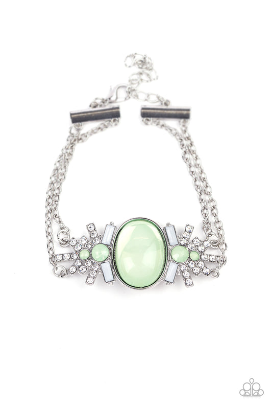 Paparazzi Accessories-Brilliantly Boho Green Opaque Bracelet