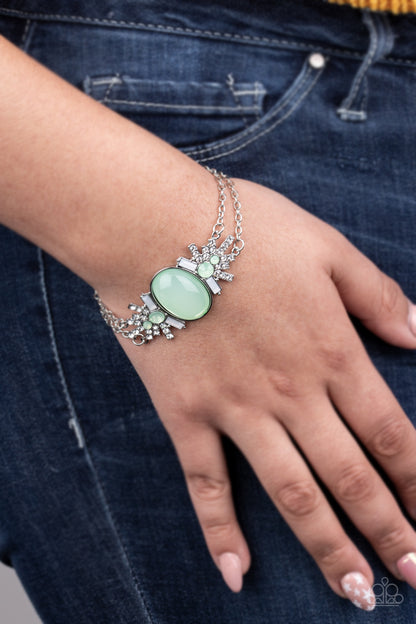 Paparazzi Accessories-Brilliantly Boho Green Opaque Bracelet