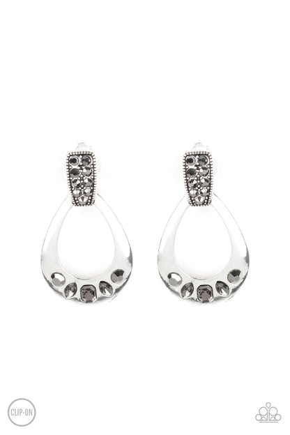 Paparazzi Accessories-Broker Babe Silver Earrings