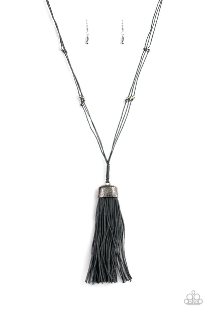 Paparazzi Accessories-Brush It Off Silver Necklace Set