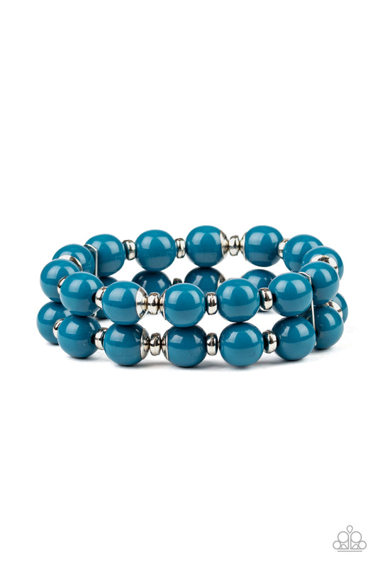 Paparazzi Accessories-Bubble Blast-Off Blue Bracelet