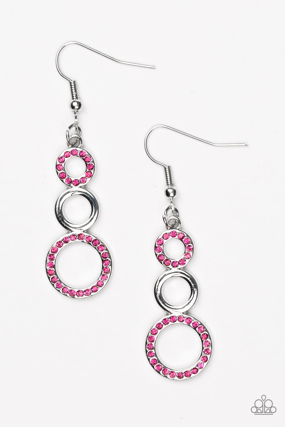 Paparazzi Accessories-Bubble Bustle Pink Earrings