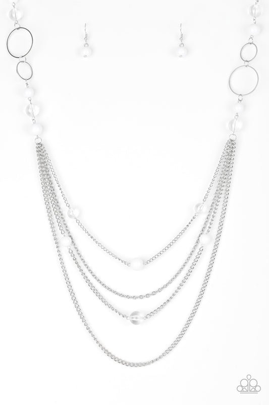 Paparazzi Accessories-Bubbly Bright White Necklace Set