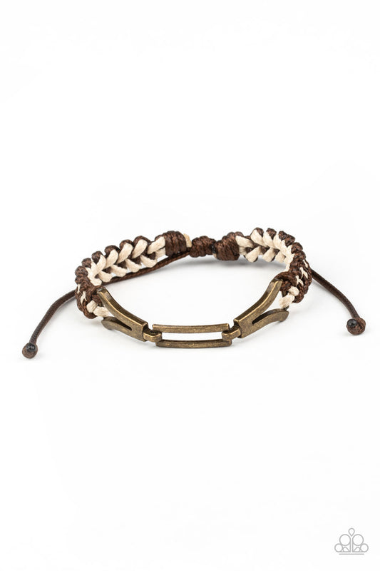 Paparazzi Accessories-Bungee Bungalow Brown Men's Bracelet