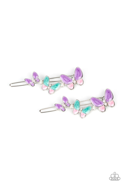 Paparazzi Accessories-Bushels Of Butterflies Multi Hair Clip