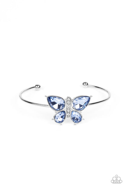 Paparazzi Accessories-Butterfly Beatitude Blue Teardrop Bracelet