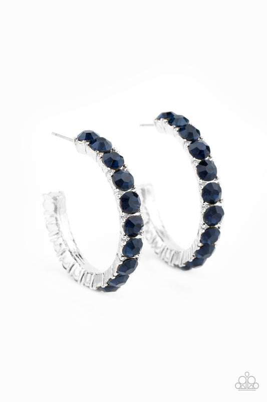 Paparazzi Accessories-Classy is in Session Blue Rhinestone Earrings