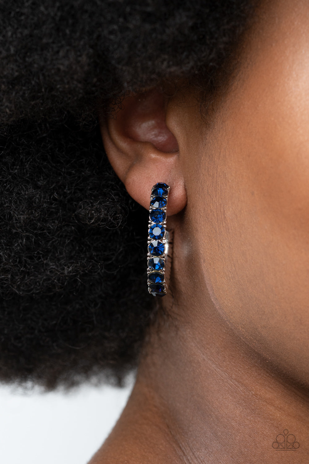 Paparazzi Accessories-Classy is in Session Blue Rhinestone Earrings