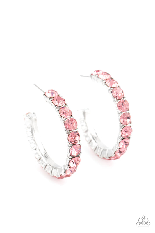 Paparazzi Accessories-CLASSY is in Session Pink Earrings