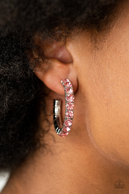 Paparazzi Accessories-CLASSY is in Session Pink Earrings