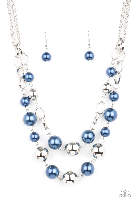 Paparazzi Accessories-COUNTESS Your Blessings Blue Pearl Necklace Set