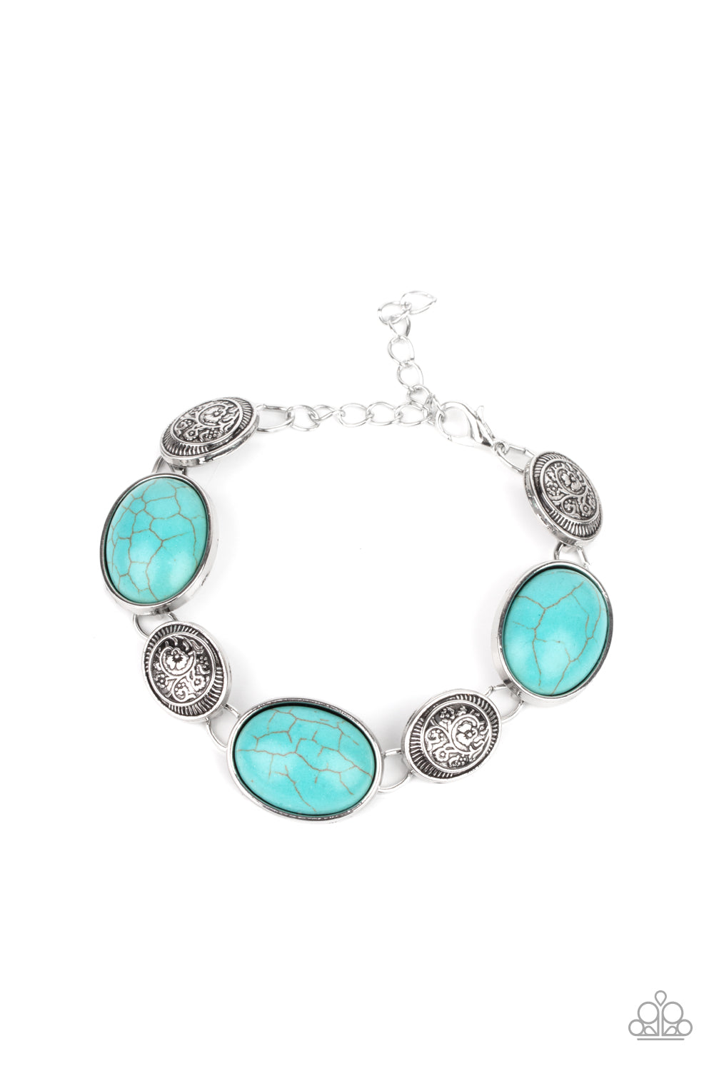 Paparazzi Accessories-Cactus Country Turquoise Stone Bracelet