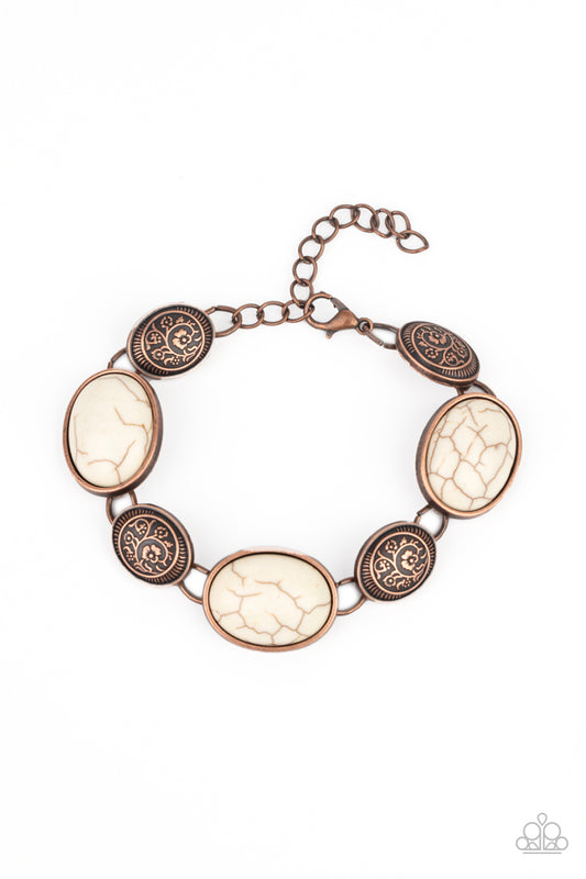 Paparazzi Accessories-Cactus Country Copper Stone Bracelet