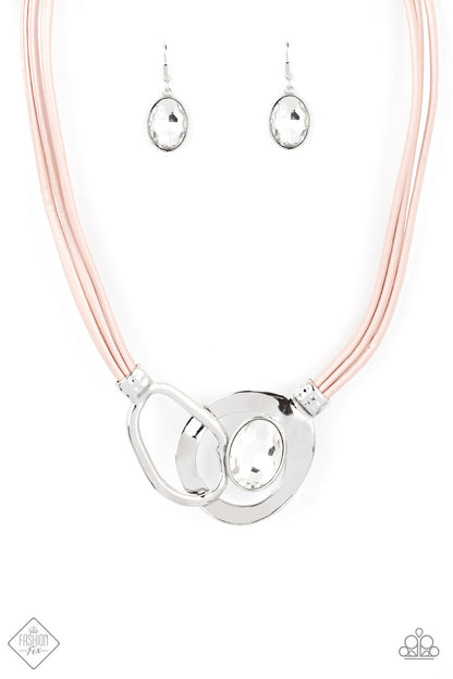 Paparazzi Accessories-Californian Cowgirl Pink Leather Strand FF Necklace Set