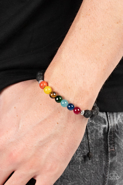 Paparazzi Accessories-Canyon Kaleidoscope Multi Glassy Stone Urban Bracelet