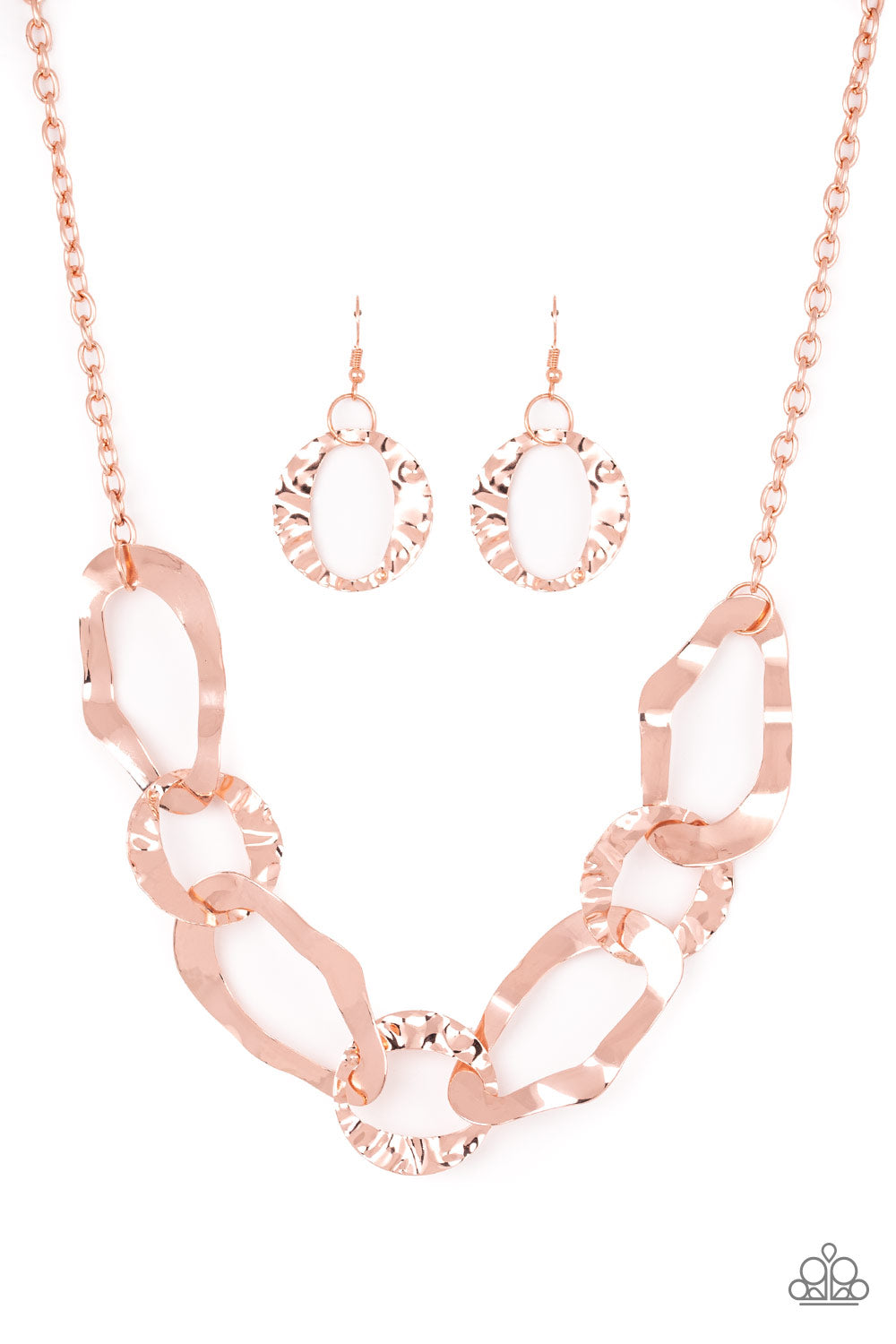 Paparazzi Accessories-Capital Contour Copper Necklace Set