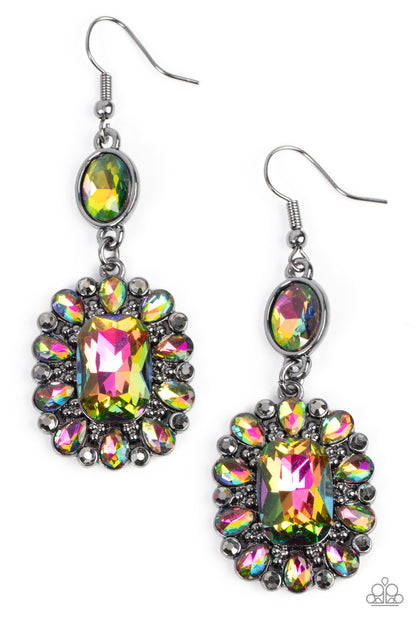 Paparazzi Accessories-Capriciously Cosmopolitan Multi Oil Spill Earrings