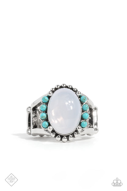 Paparazzi Accessories-Captivating Cowboy Blue 2023 FF Opalescent Ring