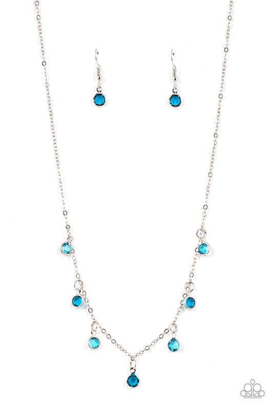 Paparazzi Accessories-Carefree Charmer Blue Dainty Twinkly Necklace Set