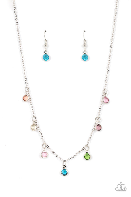 Paparazzi Accessories-Carefree Charmer Multi Colored Twinkle Gem Necklace Set