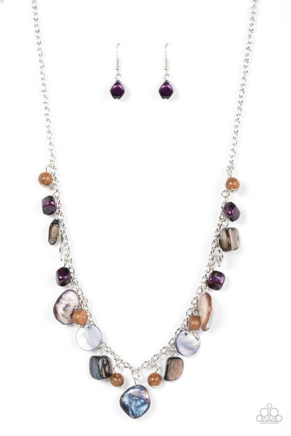 Paparazzi Accessories-Caribbean Charisma Purple Shell Accent Necklace Set